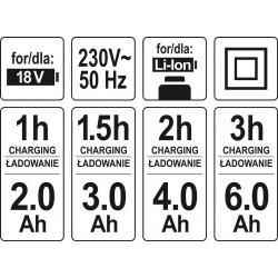 Διπλός Φορτιστής μπαταρίας  18V, 2.0, 3.0, 4.0, 6.0Ah