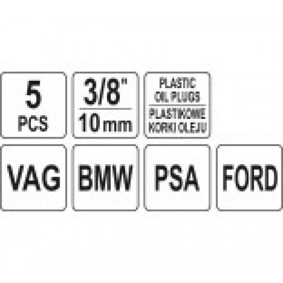 Σετ κλειδιού για πλαστικές τάπες λαδιού  YATO YT-05980