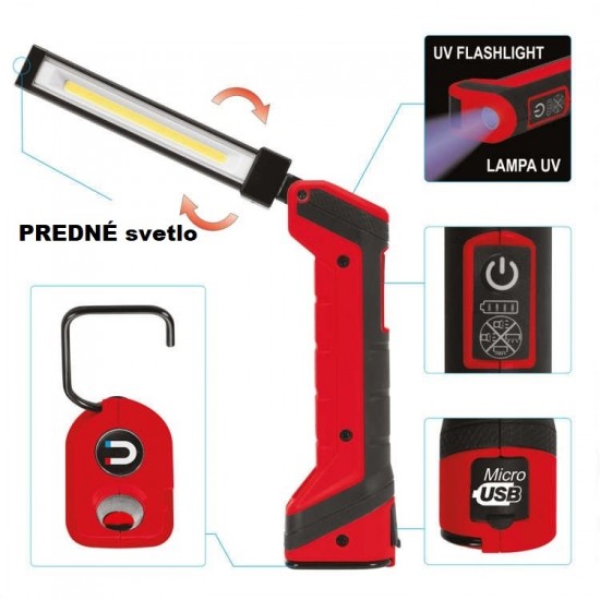 ΦΑΚΟΣ ΕΡΓΑΣΙΑΣ YATO LED COB 5W+1W 500lm Li-Ion YT-08517