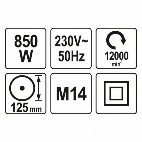 YATO ΤΡΟΧΟΣ 125mm ΡΕΥΜΑΤΟΣ 1100W ΜΕ ΡΥΘΜΙΣΗ ΣΤΡΟΦΩΝ YT-82100