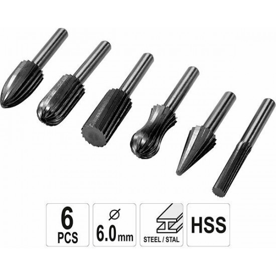 Yato Φρεζάκια Λειαντικά HSS για Μέταλλο YT-61711 6τμχ