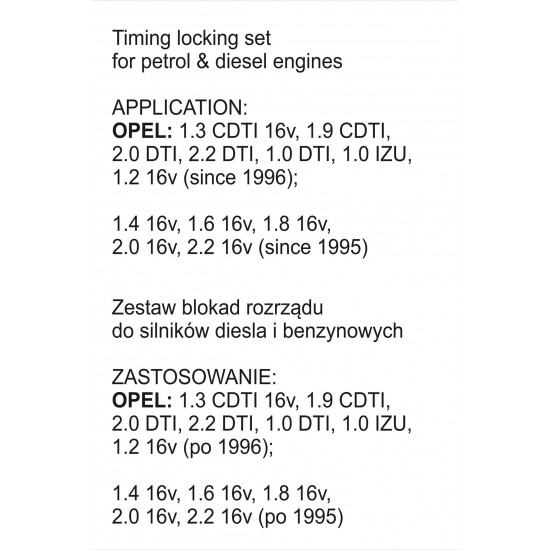 YATO ΕΡΓΑΛΕΙΟ ΧΡΟΝΙΣΜΟΥ ΓΙΑ OPEL