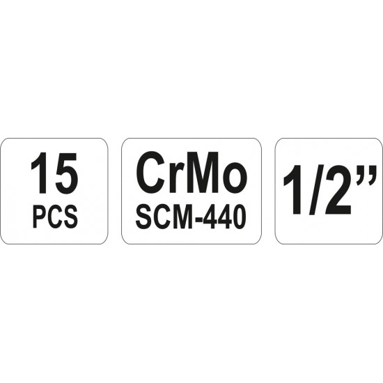 YATO ΣΕΤ ΚΑΡΥΔΑΚΙΑ ΜΑΚΡΙΑ 1/2'' 15 ΤΕΜΑΧΙΩΝ