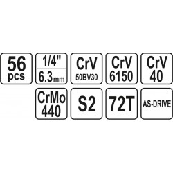 Yato YT-12681 Καστάνια με Καρυδάκια 1\2" & 1\4" 94τμχ