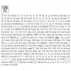 YATO ΒΑΛΙΤΣΑ ΕΡΓΑΛΕΙΩΝ 129 ΤΕΜΑΧΙΩΝ