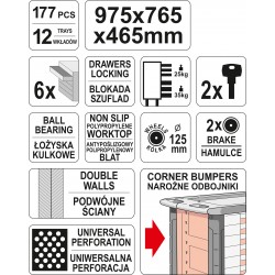 YATO ΕΡΓΑΛΕΙΟΦΟΡΟΣ ΜΕ 6 ΣΥΡΤΑΡΙΑ ΜΕ ΕΡΓΑΛΕΙΑ