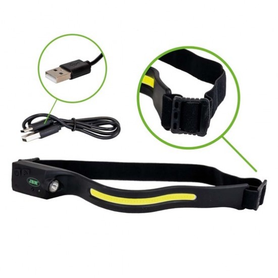 JBM ΕΠΑΝΑΦΟΡΤΙΖΟΜΕΝΟΣ ΦΑΚΟΣ ΚΕΦΑΛΗΣ LED ΑΔΙΑΒΡΟΧΟΣ IPX4 ΔΙΠΛΗΣ ΛΕΙΤΟΥΡΓΙΑΣ ΜΕ ΜΕΓΙΣΤΗ ΦΩΤΕΙΝΟΤΗΤΑ 350LM