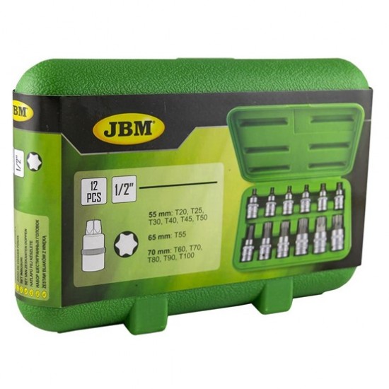 JBM ΚΑΣΕΤΙΝΑ ΜΕ ΚΑΡΥΔΑΚΙΑ 1/2'' TORX ΚΟΝΤΗ ΜΥΤΗ 12 ΤΕΜΑΧΙΩΝ