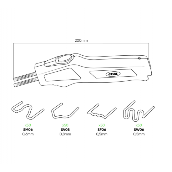  ΕΡΓΑΛΕΙΟ ΕΠΙΣΚΕΥΗΣ ΣΠΑΣΜΕΝΩΝ ΠΛΑΣΤΙΚΩΝ (ΜΑΖΙ ΜΕ 200 ΣΥΝΔΕΤΗΡΕΣ)JBM