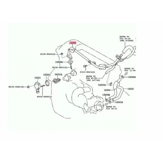 ΣΩΛΗΝΑΣ ΝΕΡΟΥ TOYOTA COROLLA '01-'07/ AURIS ADE 15* '07/ VERSO '01-'04`/ RAV4 '00-'05/ AVENSIS '03