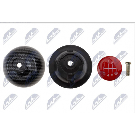 ΠΟΜΟΛΟ ΤΑΧΥΤΗΤΩΝ FIAT 500 ABARTH 2007-/BLACK CARBON FIBER TEXTURE-RED CAP-6 